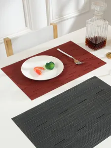 PVC table placemat heat resistant waterproof woven dining mat luxury style kitchen table decor