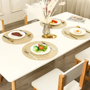 Set da tavola vuoto in PVC dorato stile nordico resistente al calore ed impermeabile