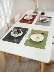 PVC placemat detail showing heat resistant and waterproof table mat design for dining room decor.