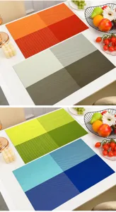 PVC Tischset Detail mit Hitzebeständigkeit, wasserdichten und öldichten Eigenschaften.