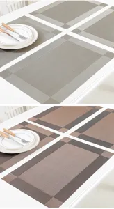 PVC placemat heat-resistant waterproof table mat luxury dining table decor set two colors