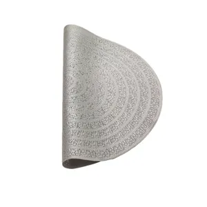 Silbergraue PVC Lochtischmatte Detailansicht, modernes minimalistisches Kreisdesign Tisch