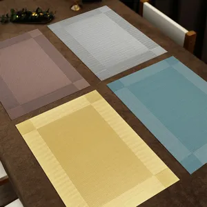 PVC placemats for dining table, heat resistant waterproof woven table mats set of 4.