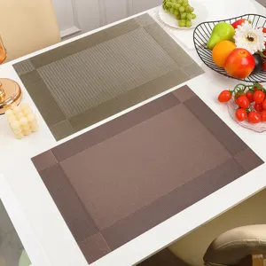 PVC placemats heat resistant waterproof table mats modern luxury dining table decor set of two