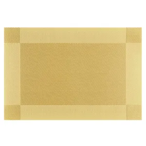 Luxury PVC Woven Placemat Heat Resistant Waterproof Kitchen Table Mat Golden Dining Decor