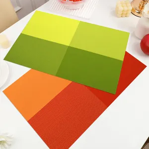 Modern Minimalistisch PVC Platzdeckchen Hitzebeständig Wasserdicht Öldicht Gewebt Tischset Für Esszimmer Küche Heimdekoration