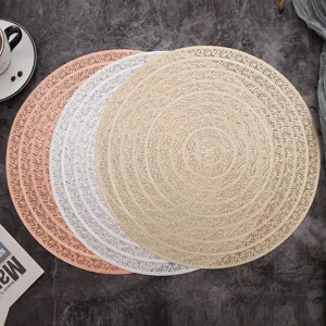 Modern Minimalistisch PVC Durchbrochen Wärmeisolierungsmatte Einfarbig Runder Tisch Platzdeckchen Untersetzer Küche Esszimmer Zubehör
