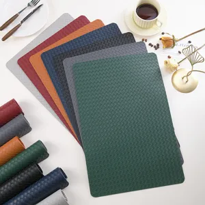 Faux Leather Place Mat Waterproof Oil Proof Heat Insulating Woven Table Mat Modern Minimalist Dining Table Decor