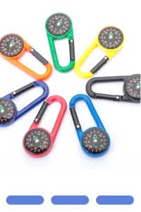 Mehrfarbiger Kompass Karabiner Schlüsselanhänger Outdoor Taschen Kompass Rucksack Clip Werkzeug