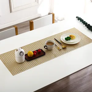 Nordic hollow PVC table runner gold long dining table mat waterproof heat insulation placemat