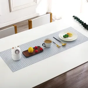 Nordic hollow PVC table runner gold stamping long dining table mat waterproof heat insulation