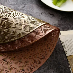 Hollow PVC hot-stamping western placemat Nordic style washable oil-proof heat insulation table mat