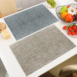 PVC woven placemat heat resistant waterproof table mat for dining table luxury decor