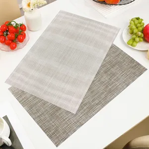 Premium PVC woven placemats, heat resistant and waterproof table mats for dining room.