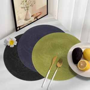 Runde gewebte Tischset hitzebeständige PVC Tischmatte für Esszimmer Küche Dekoration.