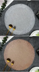 Nordic round woven placemat heat resistant table mat kitchen decoration dining table pad