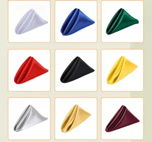 Satijnen stoffen servetten trouwtafel polyester stof hotel decoratie 9 kleuren set