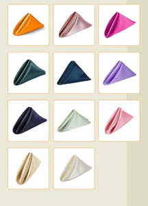 Effen kleur satijn stoffen servet huwelijk polyester tafel servetten voor hotel decor