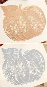 Hollow PVC pumpkin placemat Nordic style waterproof dining table decoration mat set.