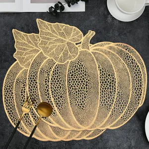 Nordic Style Hollow PVC Pumpkin Placemat Waterproof Non-Slip Table Mat Decorative Western Dining Table Mat For Home Kitchen