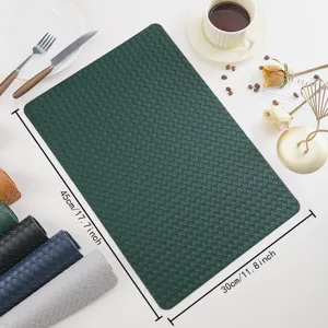 Woven leather placemat waterproof heat resistant table mat PU leather placemat for dining