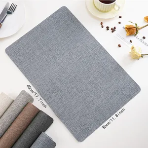 High quality PU leather placemat waterproof heat resistant table mat Nordic solid color dining mat