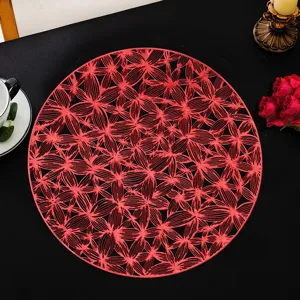 Set da tavola in PVC lavabile con stampa a caldo di lusso isolamento termico rotondo