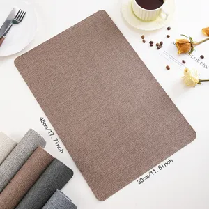 Leather placemat waterproof oil-proof heat insulation table mat for dining table detail view