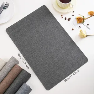 Waterproof PU Leather Placemat Heat Resistant Dining Table Mat Nordic Style Tableware Pad