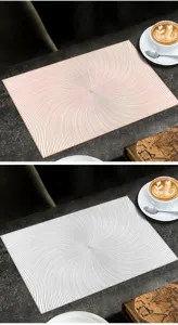 PVC Tischset Detailansicht mit feinem Spiralmuster und wasserdichter Oberflächenstruktur.