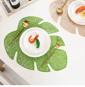 PVC hollow monstera leaf placemat table mat Nordic minimalist heat insulation pad