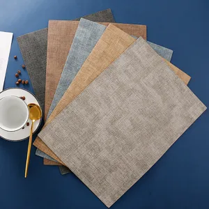 Rectangular Double Sided PU Leather Placemat Waterproof Non Slip Heat Insulating Table Mat For Dining Table Home Kitchen