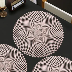 Set de table rond ajouré en PVC, nappe nordique moderne, décoration résistante à la chaleur.