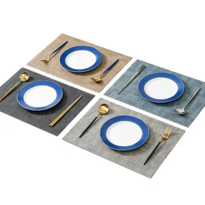 Rectangle PU leather placemat waterproof heat insulation table mat for home kitchen decor