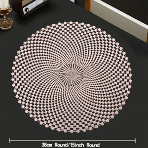 Set de table rond creux en PVC dore tapis isolant thermique style nordique moderne 38cm