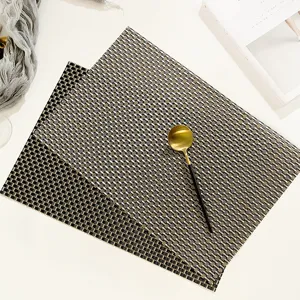 Modern Minimalist PVC Placemat Waterproof Heat Resistant Oil Proof Woven Table Mat For Kitchen Dining Room