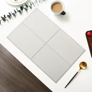 Nordic minimalist leather placemat rectangular heat-insulating table mat for dining room.
