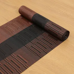 Modern woven table runner brown and black minimalist tea mat for home dining decor