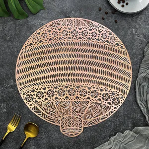 Nordic style hollow PVC bronzing hot air balloon placemat heat-insulating washable table mat