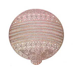 Rose gold hollow PVC placemat Nordic style heat resistant washable table mat for dining room.