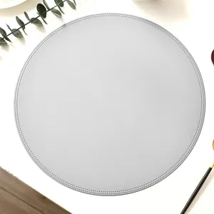 Round leather placemat waterproof oil-proof heat insulation table mat for dining room decor