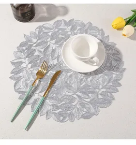 Tovaglietta rotonda con foglia d'argento tappetino termico elegante decorazione per tavola