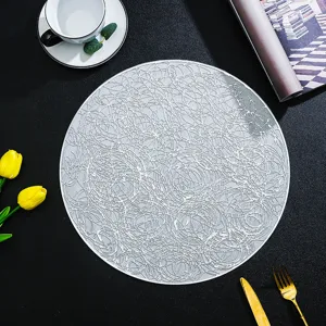 Runde PVC Tischset mit Wirbelmuster Wärmeisolierung Tischmatte für stilvolle Esszimmerdeko.