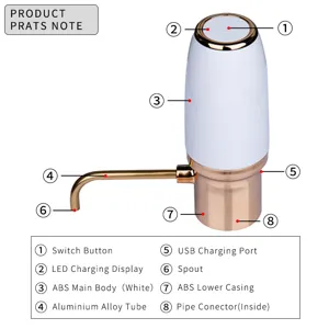 Electric wine aerator dispenser automatic champagne gold wine pourer for home kitchen use