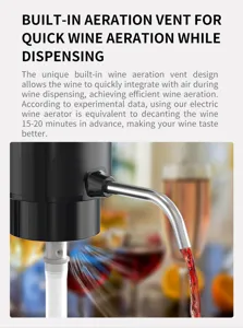 Aérateur de vin électrique avec système d'oxygénation intégré pour un décantage rapide.