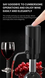 Carafe à vin électrique et pompe verseuse pour aération rapide et service facile à la maison.