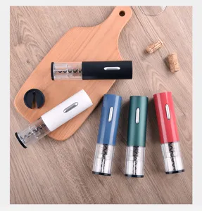 Electric wine bottle opener set, automatic portable corkscrew with foil cutter for home.
