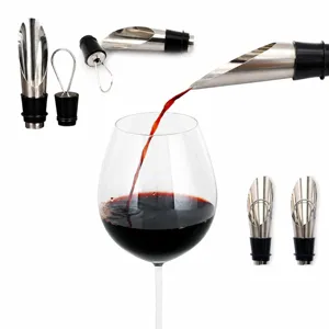 Verseur De Vin En Acier Inoxydable Et Bouchon De Bouteille Aérateur Accessoires De Bar Pour Cuisine