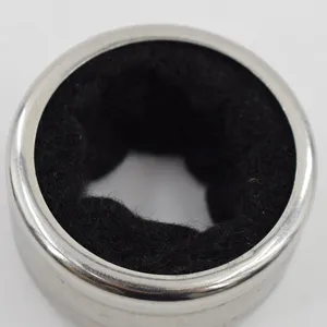 Stainless steel wine drip collar with black felt lining for clean anti-leak bottle use.