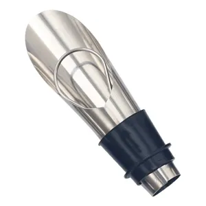 Verseuse à vin en acier inoxydable et bouchon aérateur, accessoire de bar multifonctionnel.